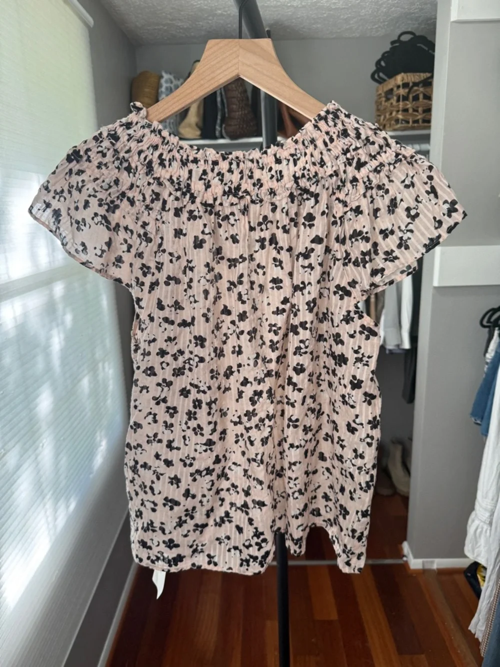 Ulla Johnson Cream Blouse with Black Floral Print - Picture 3 of 7